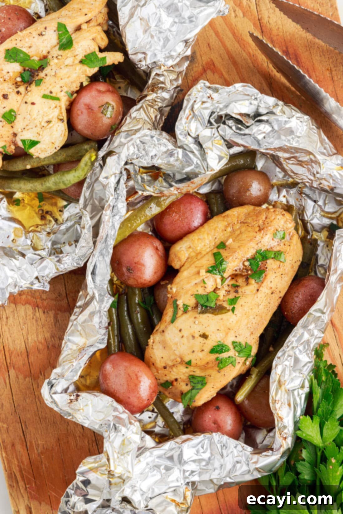 Fireside Foil Feasts 3 potatoes and chicken Campfire Foil Packets
