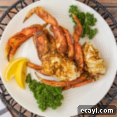 Pacific's Sweetest Catch 7 Steamed Dungeness Crab Legs, prepared and ready to serve.