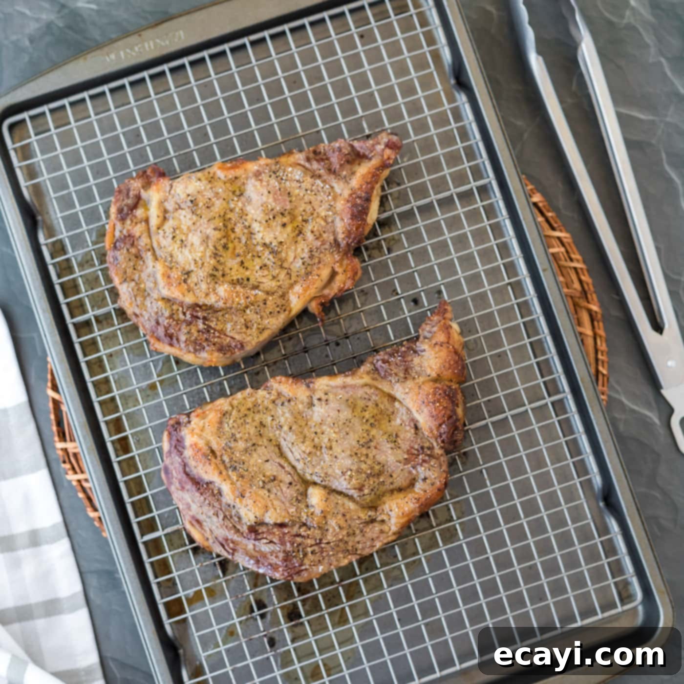 Flawless Reverse Sear Ribeye 7 Baked ribeye steak, gently cooked in the oven.