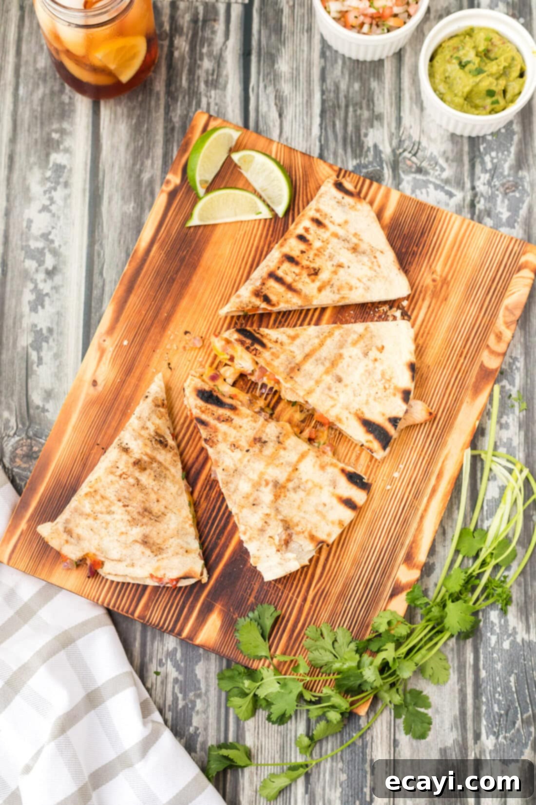 Irresistible Grilled Chicken Quesadilla 3 Grilled Chicken Quesadilla on cutting board
