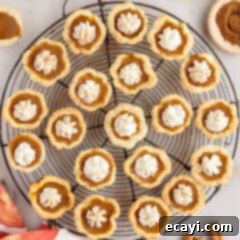 Pumpkin Pie Bites 18 Mini Pumpkin Pies on a wire rack