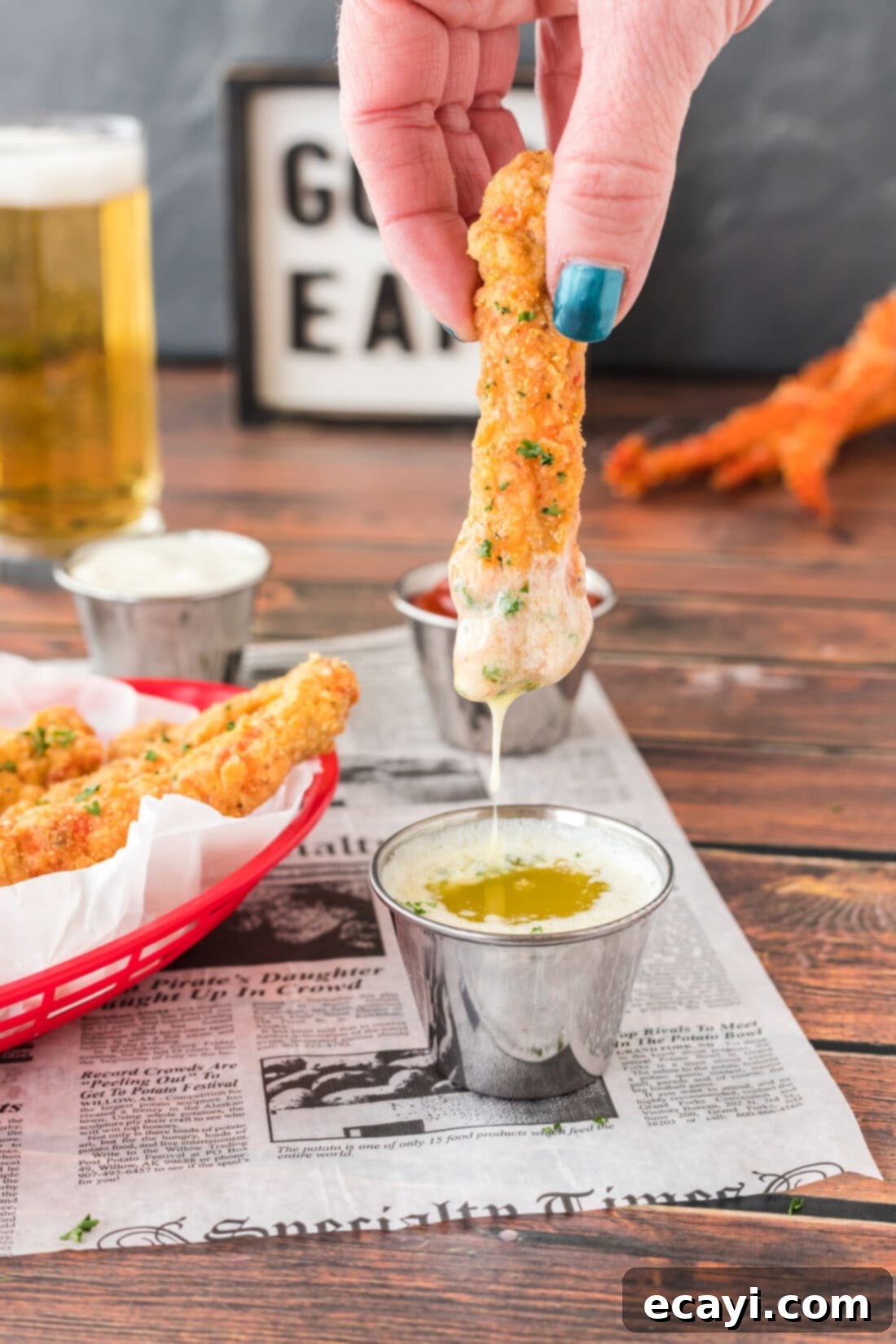 Golden Crispy Crab Legs 3 dipping Fried Crab Leg in butter