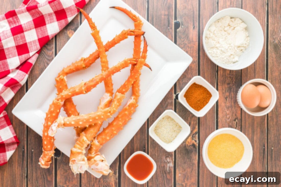 Golden Crispy Crab Legs 4 ingredients for Fried Crab Legs