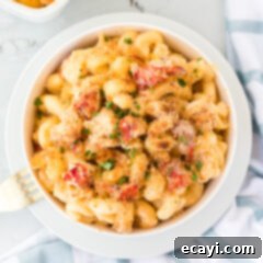Decadent Lobster Mac and Cheese 14 Lobster Mac and Cheese in a bowl
