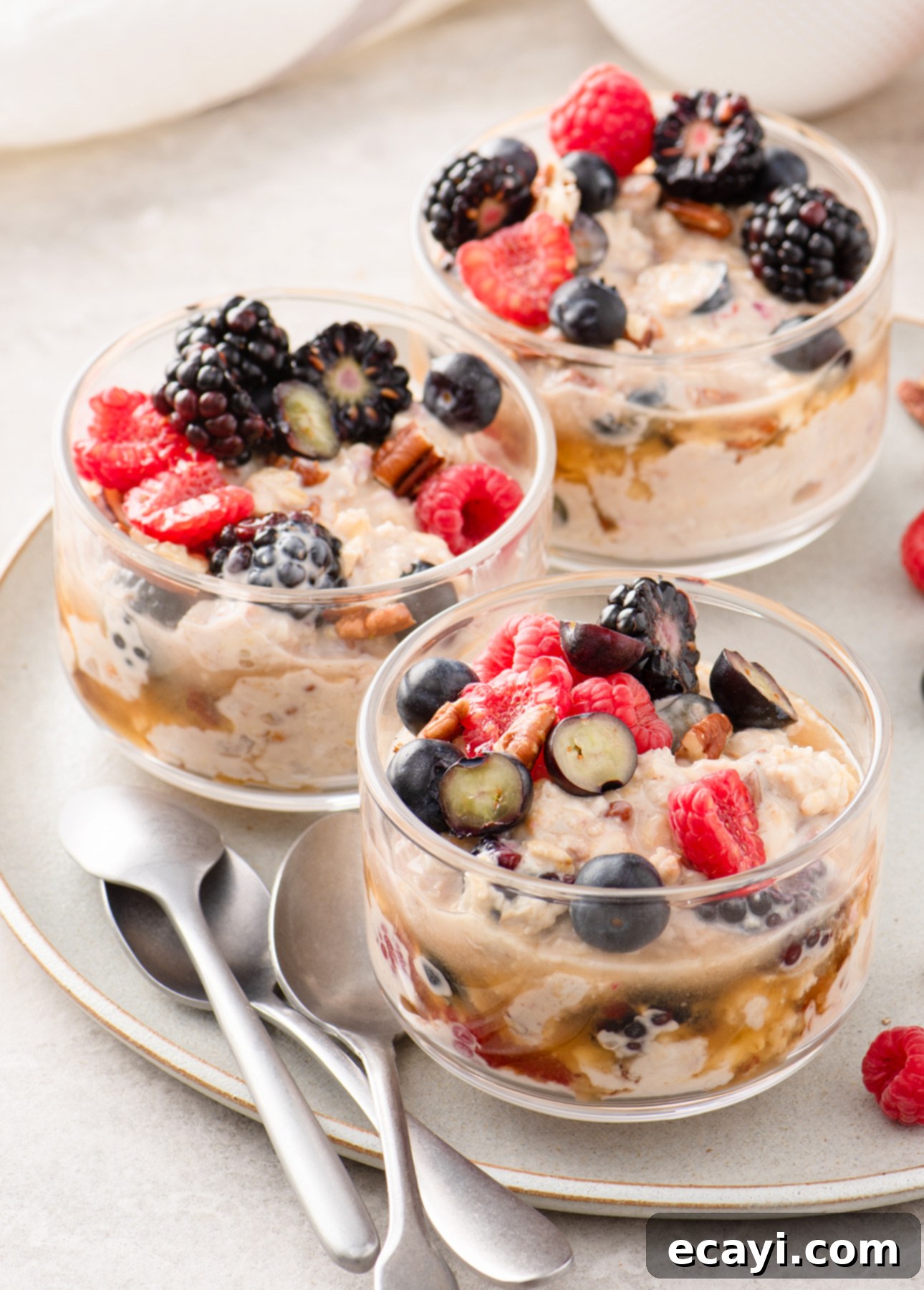 Overnight Maple Berry Delight 4 Maple Berry Overnight Oats // FoodNouveau.com