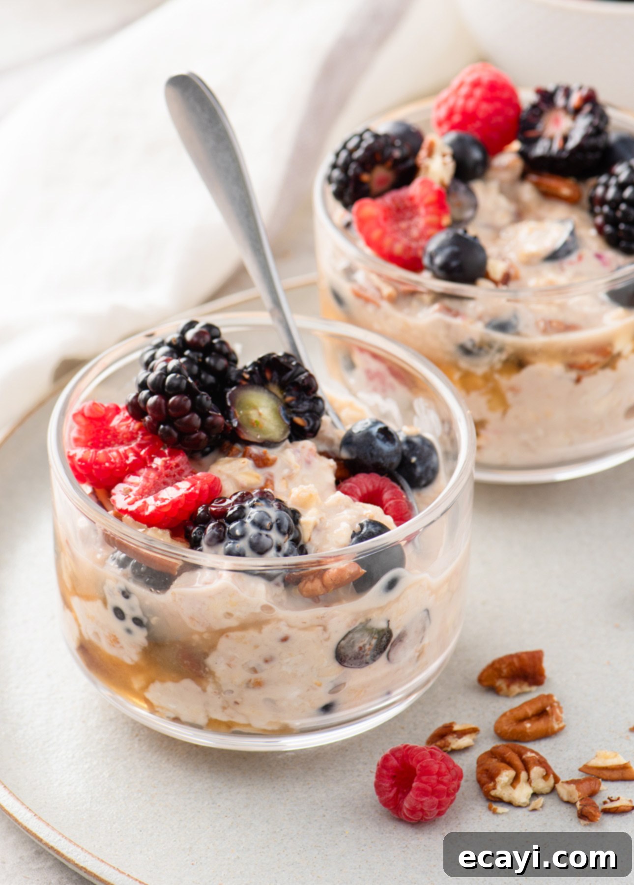 Overnight Maple Berry Delight 7 Maple Berry Overnight Oats // FoodNouveau.com