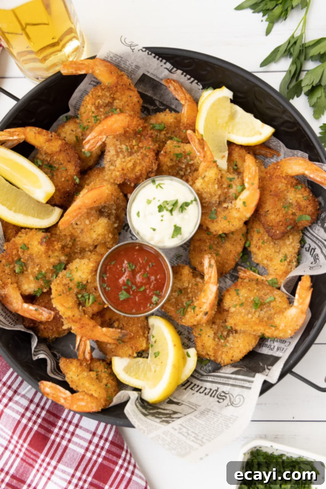 Golden Crispy Fanned Shrimp 2 round tray of Butterfly Shrimp