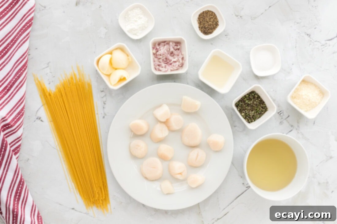 Creamy Lemon Scallop Pasta 4 ingredients for Scallop Pasta