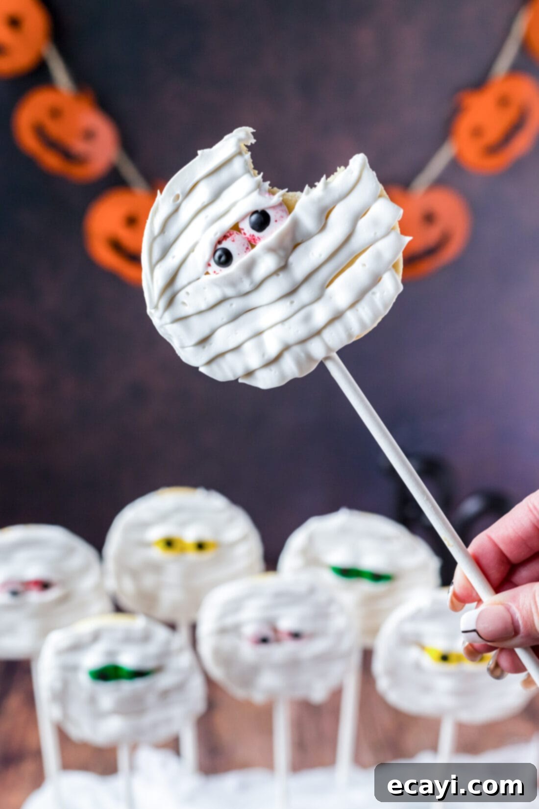 Spooktacular Mummy Cookies 12 bite out of a Mummy Cookie