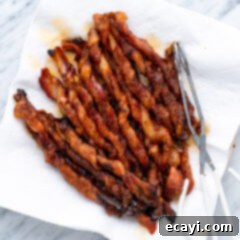 Crispy Bacon Spirals 11 Plate of golden brown Sweet and Spicy Bacon Twists