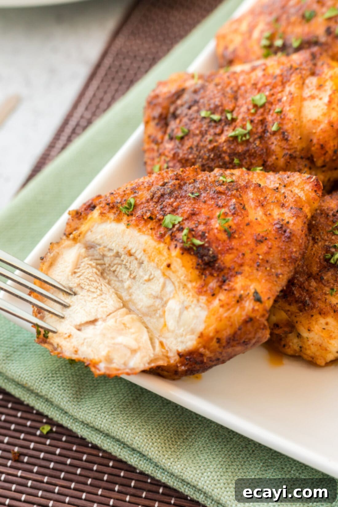 Golden Baked Chicken Thighs 3 Baked Chicken Thigh with a cut in it