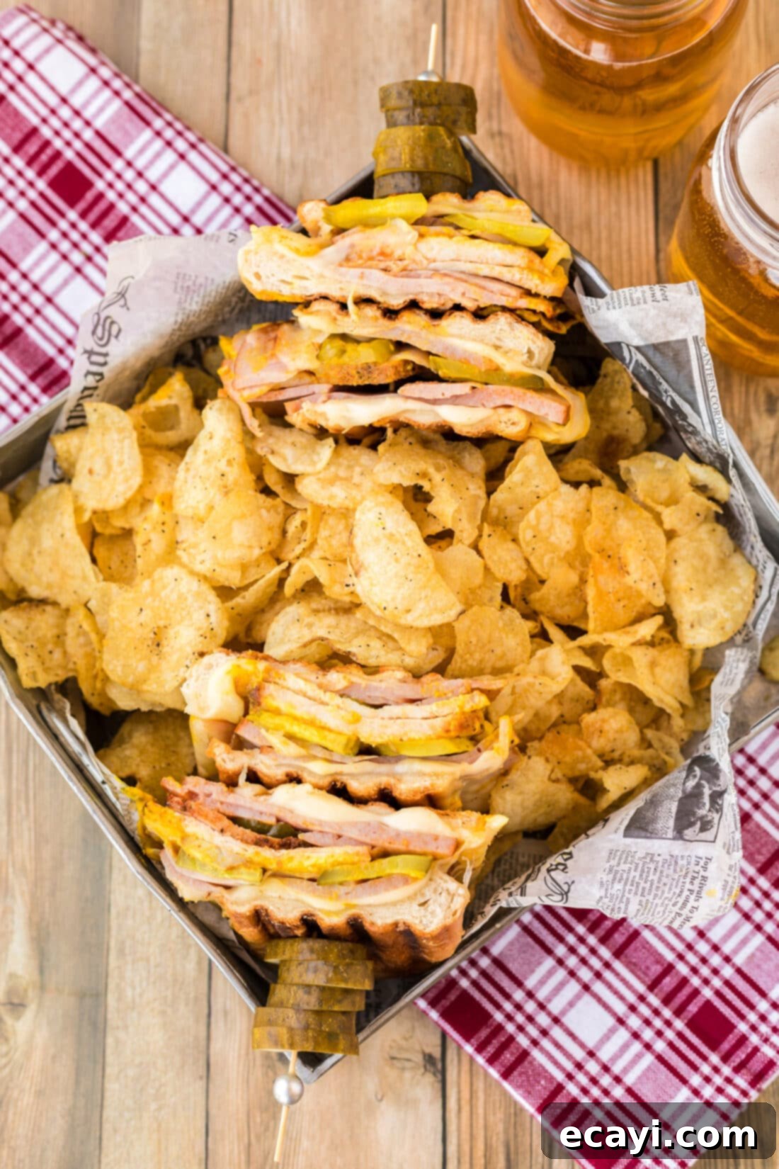 Cuban Sandwich: A Taste of Miami's Legacy 3 basket of freshly made Cuban Sandwiches, ready to be served