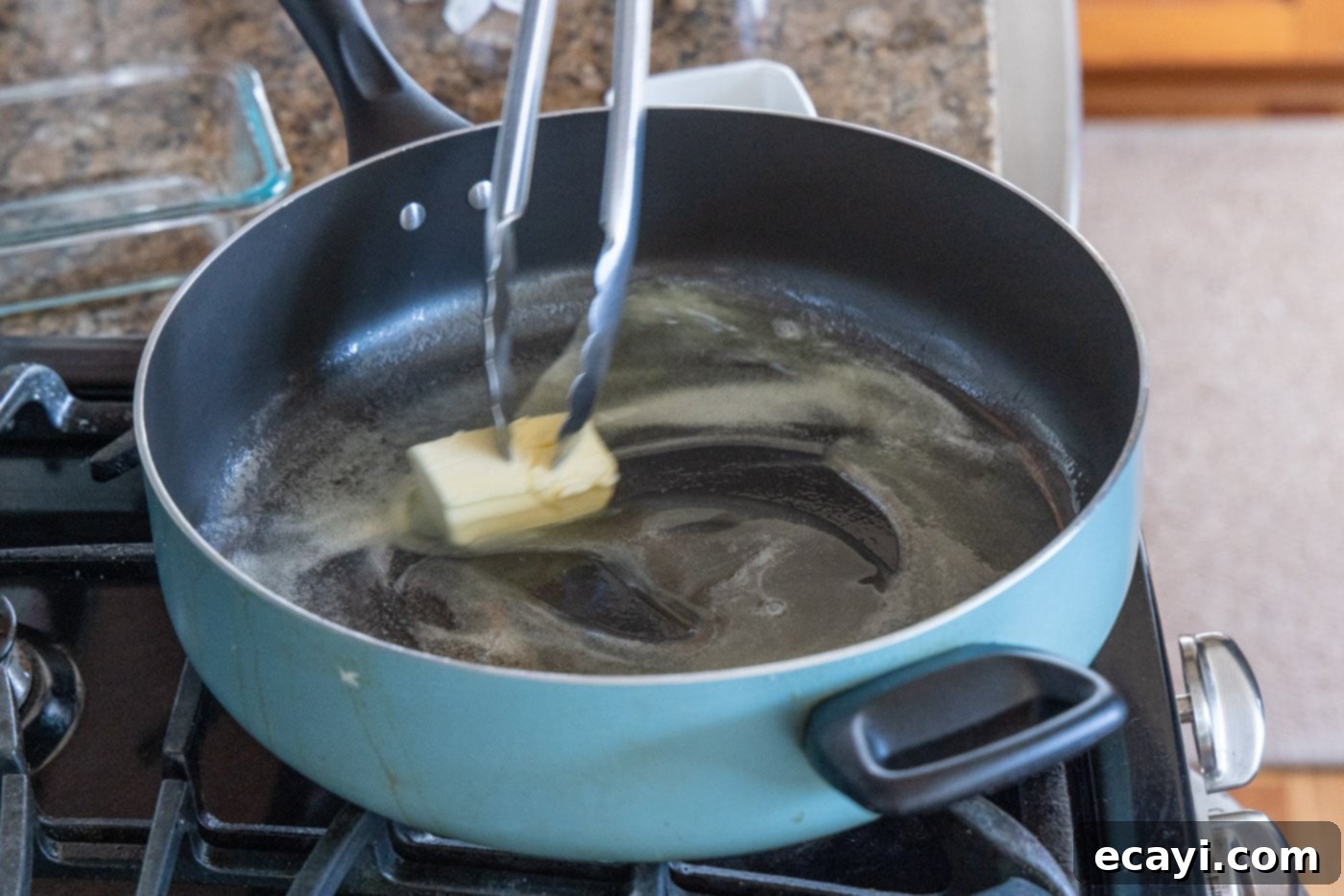 The Proposal Chicken 8 melting butter in a hot skillet