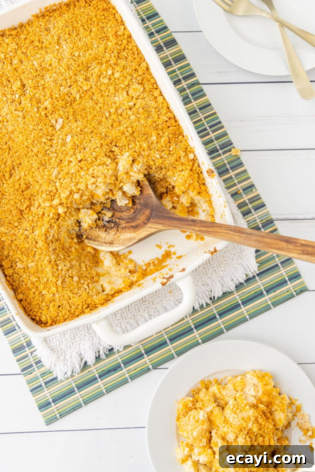 Heartwarming Potato Casserole 3 pan of freshly baked cheesy funeral potatoes casserole