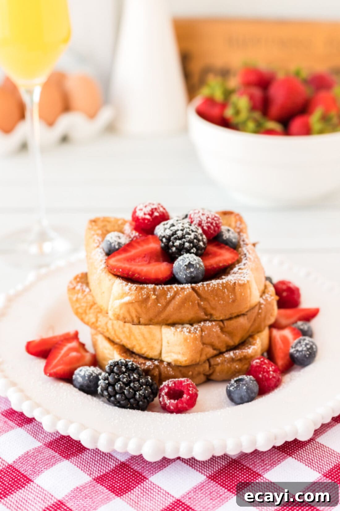 Golden Griddle Goodness 3 French Toast with fruit topping
