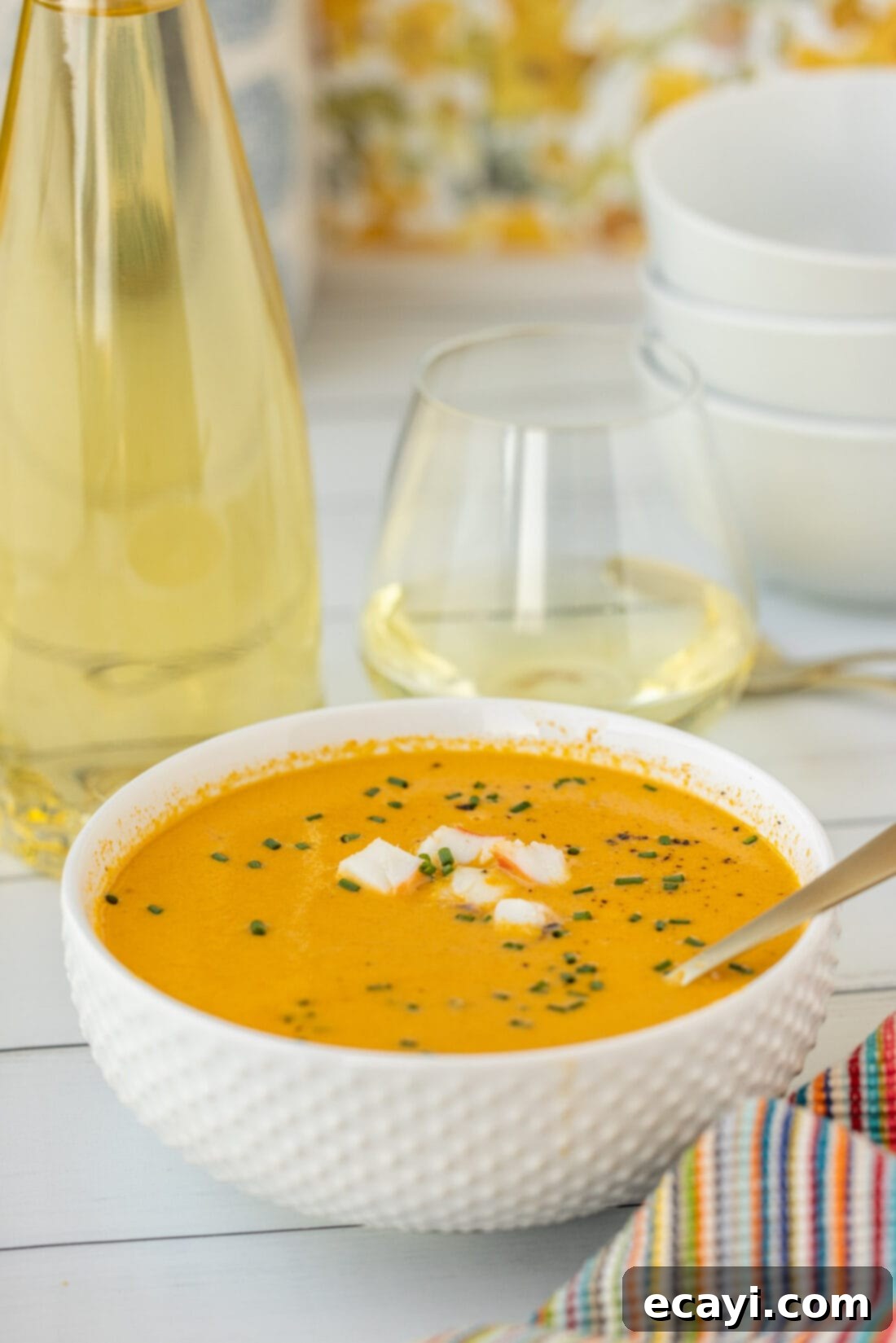 Rich Lobster Bisque 12 A beautifully presented bowl of Lobster Bisque, ready to be enjoyed
