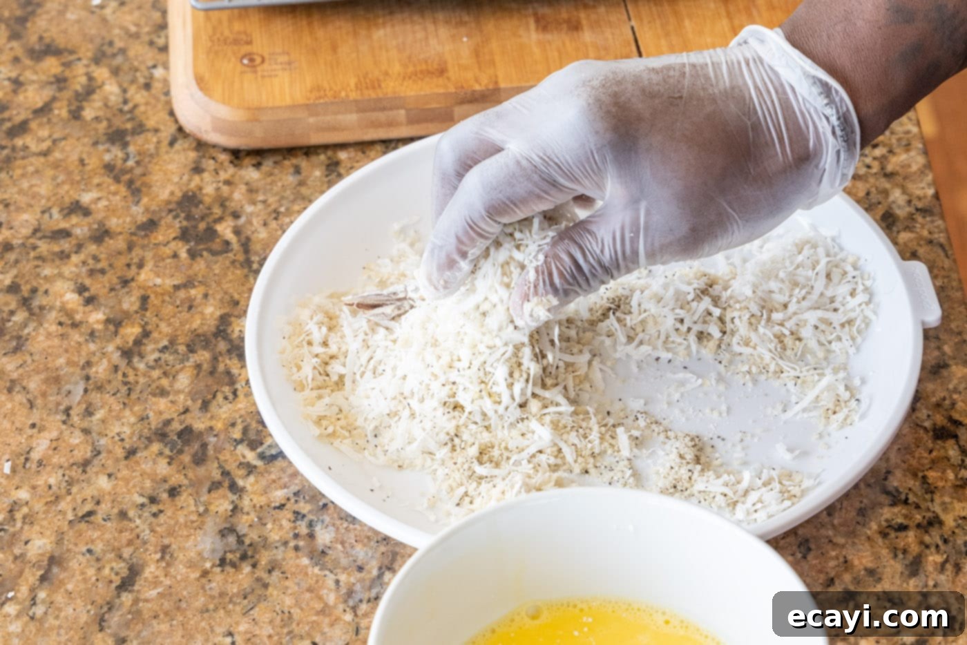 Crispy Air Fryer Coconut Shrimp 9 hand coating coconut shrimp