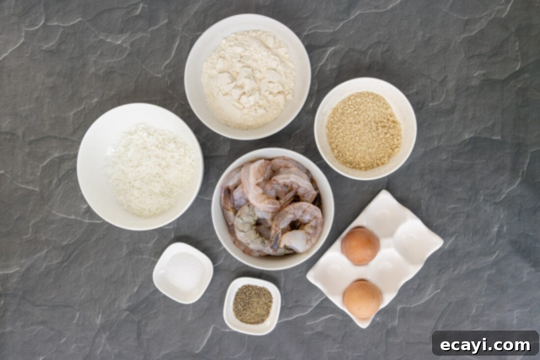 Crispy Air Fryer Coconut Shrimp 4 ingredients for Air Fryer Coconut Shrimp