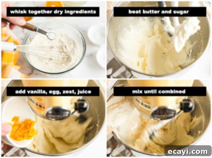 Sun-Kissed Orange Crinkles 2 A stand mixer is creaming butter and sugar together in a large bowl, demonstrating a key step in cookie dough preparation.