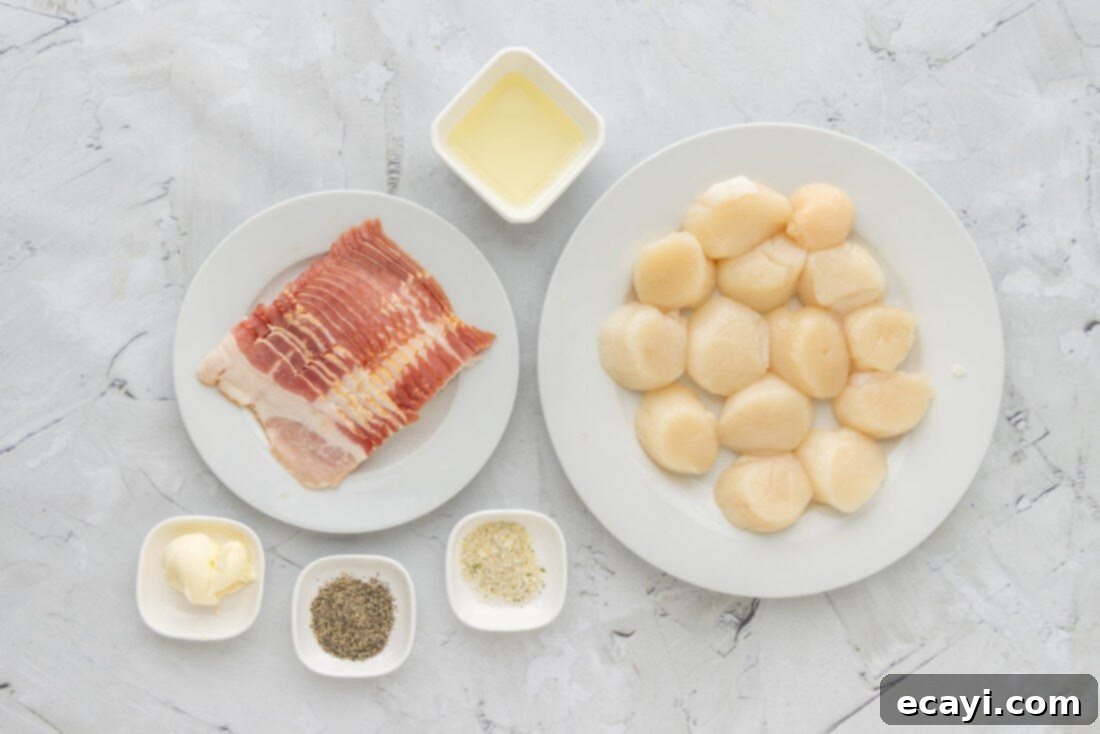 Sea Scallops Draped in Bacon 4 ingredients for Bacon Wrapped Scallops