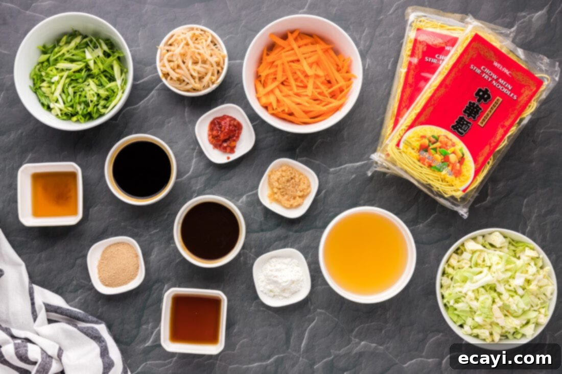 Chow Mein 4 ingredients for Chow Mein