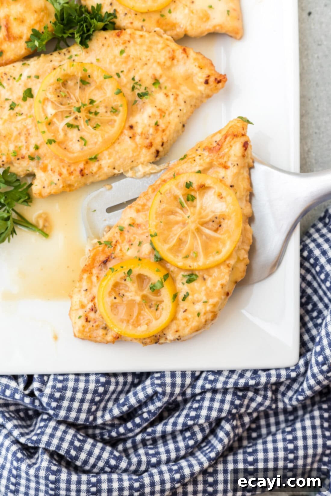 Golden Lemon Chicken 20 spatula lifting Chicken Francese