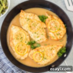 Golden Lemon Chicken 21 Chicken Francese in a skillet