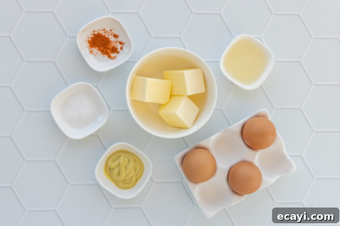 Classic Hollandaise Sauce 4 ingredients for Hollandaise Sauce