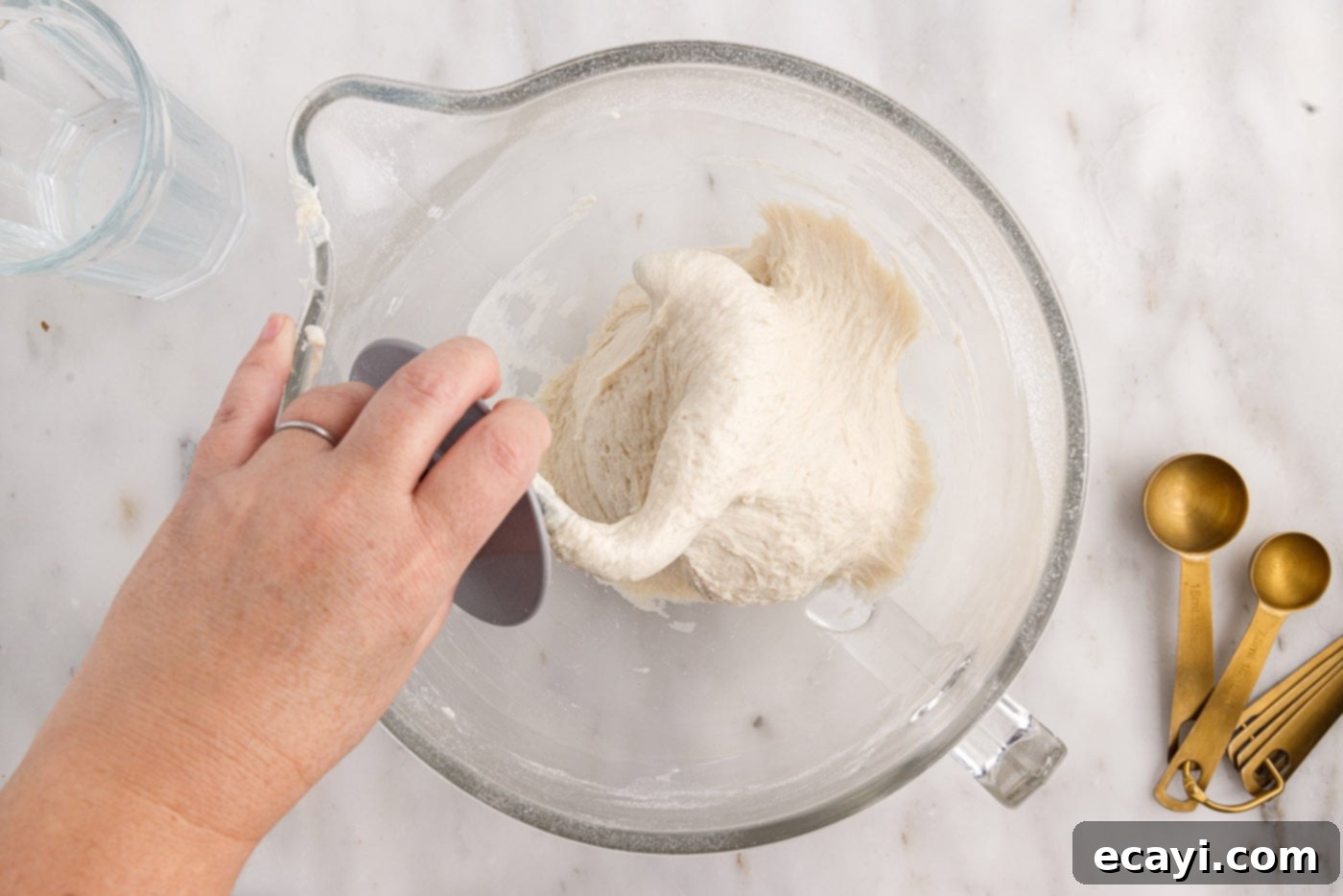 The Perfect Cast-Iron Loaf 7 dough hook in bread dough