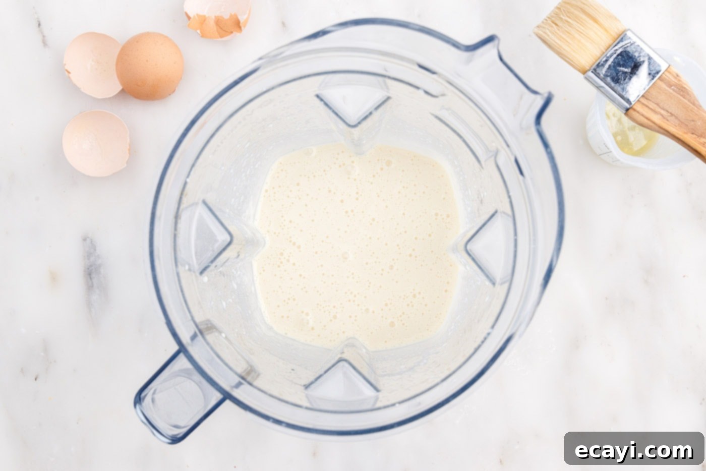 Light and Airy Popovers 7 Smooth popover batter in a blender after mixing