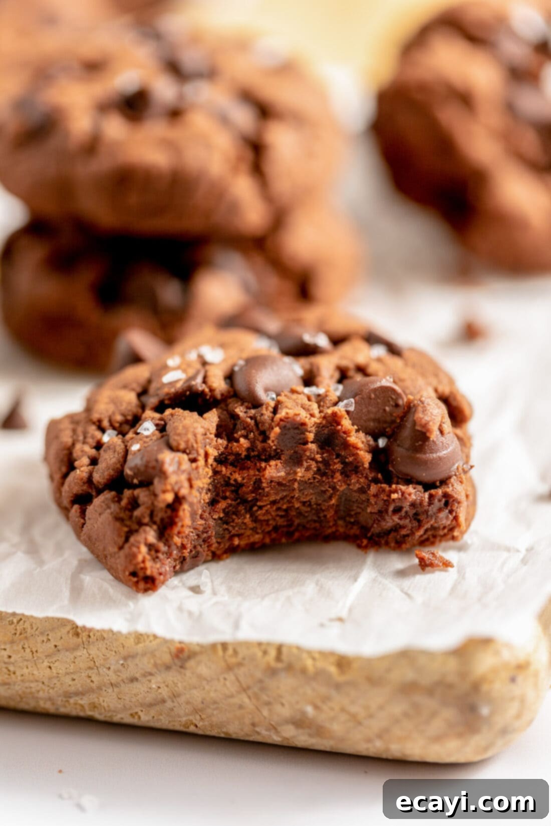 Irresistible Chocolate Cake Cookies 2 Chocolate Cake Mix Cookie with a bite out of it