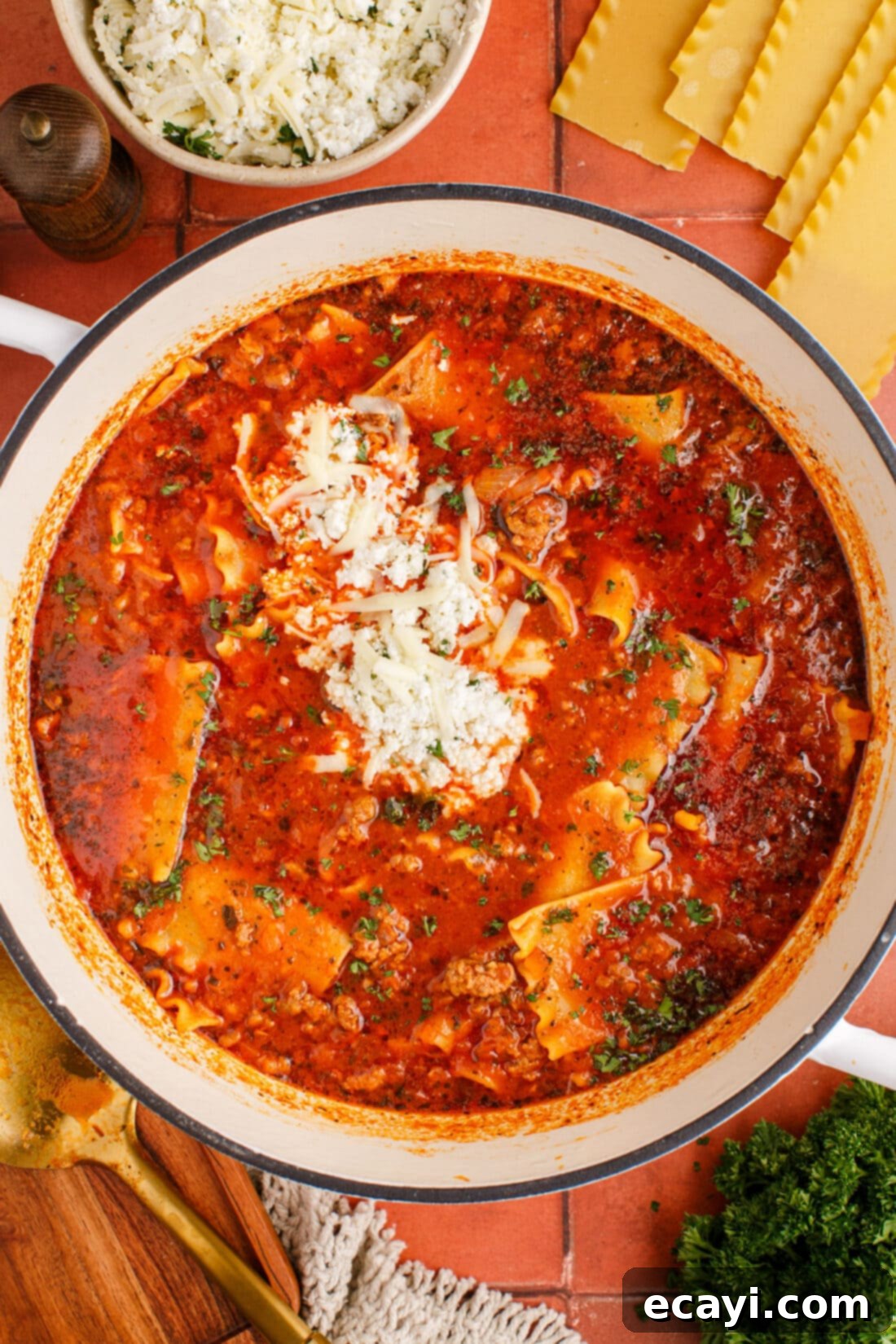 Deconstructed Lasagna Soup 5 Pot of Lasagna Soup