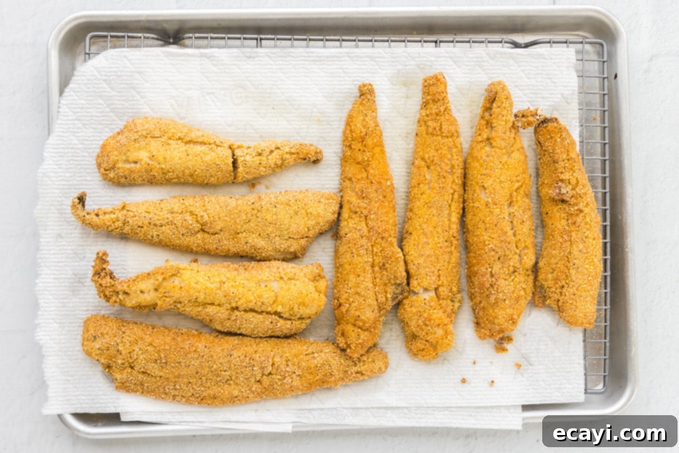 Crispy Fried Whiting 11 fried whiting fish on paper towels