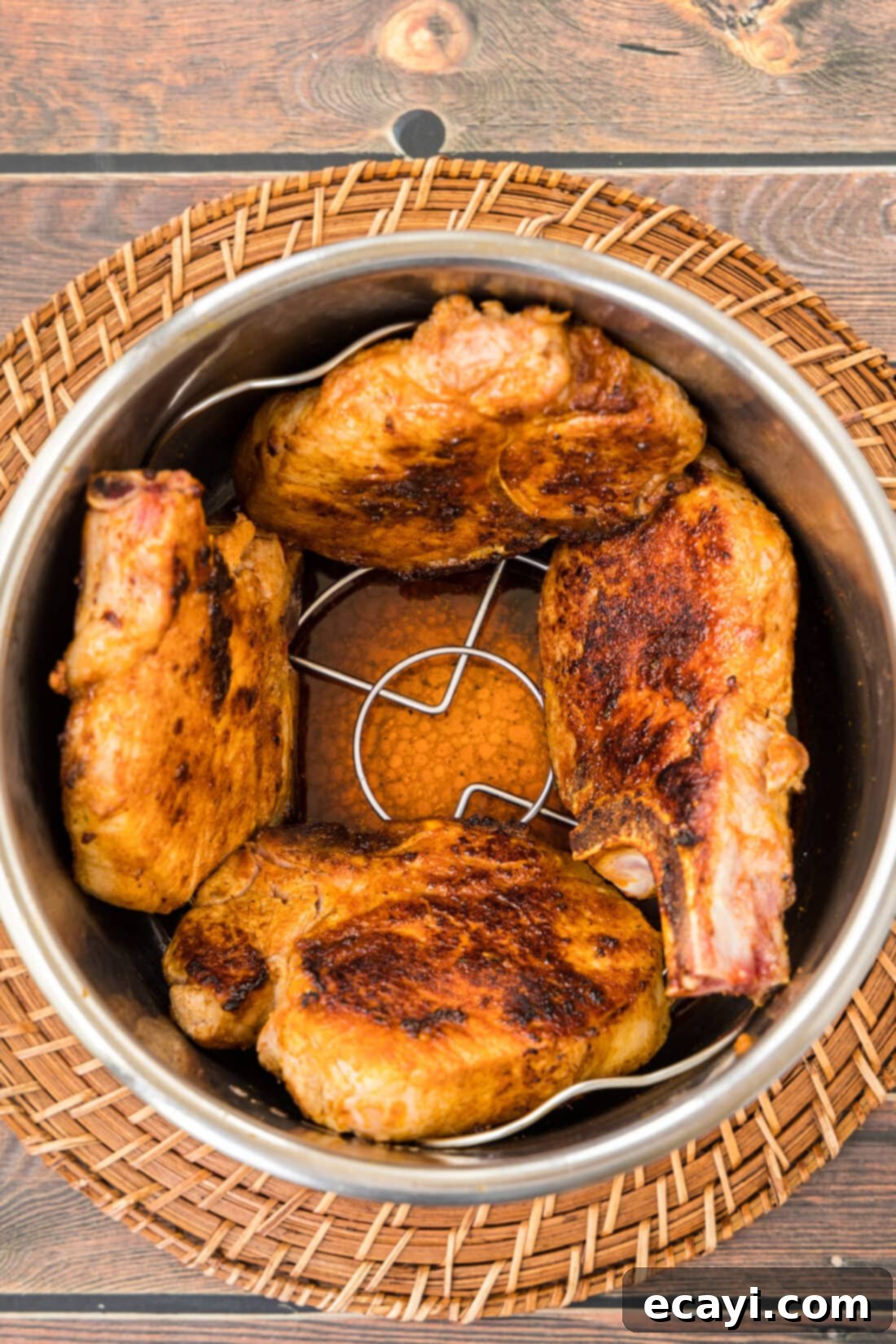 Tender Instant Pot Pork Chops 3 pork chops in instant pot