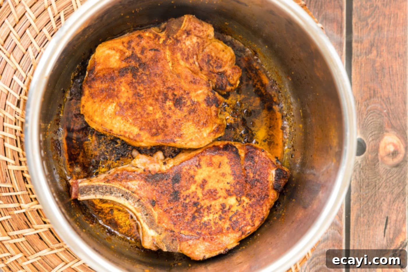 Tender Instant Pot Pork Chops 7 searing pork chops in the instant pot