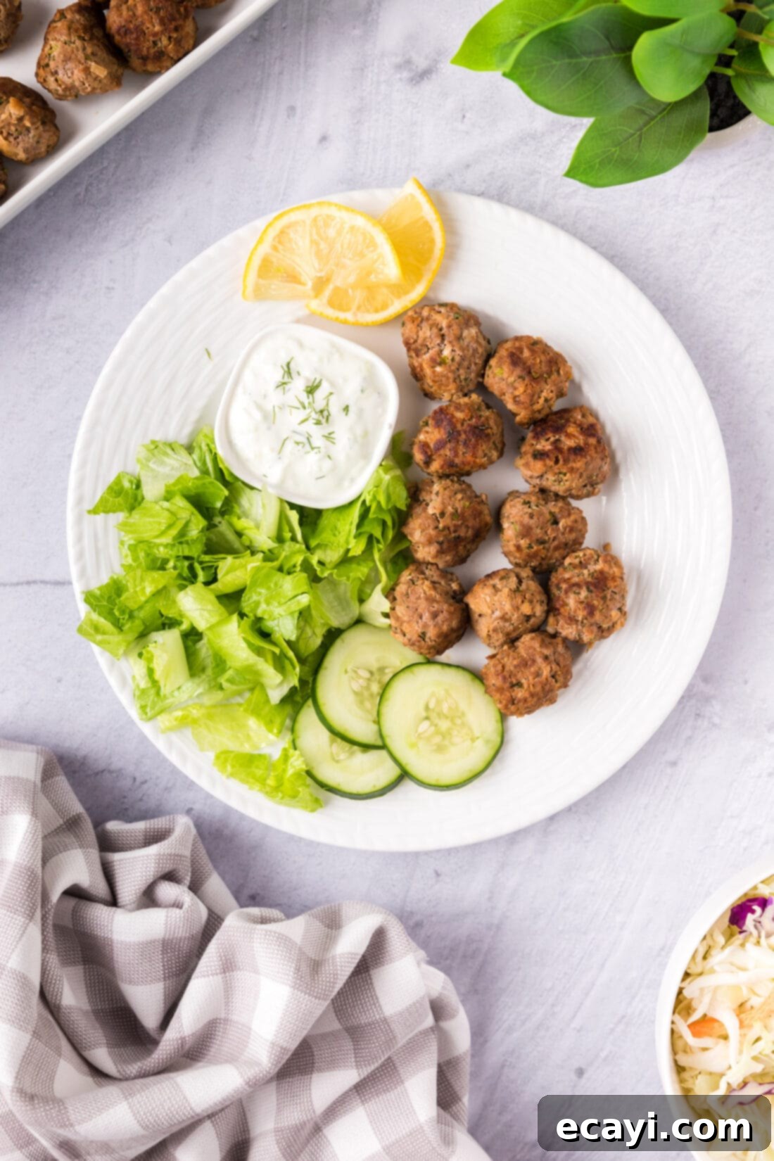 Aromatic Lamb Kofta 10 Lamb Meatballs on a plate