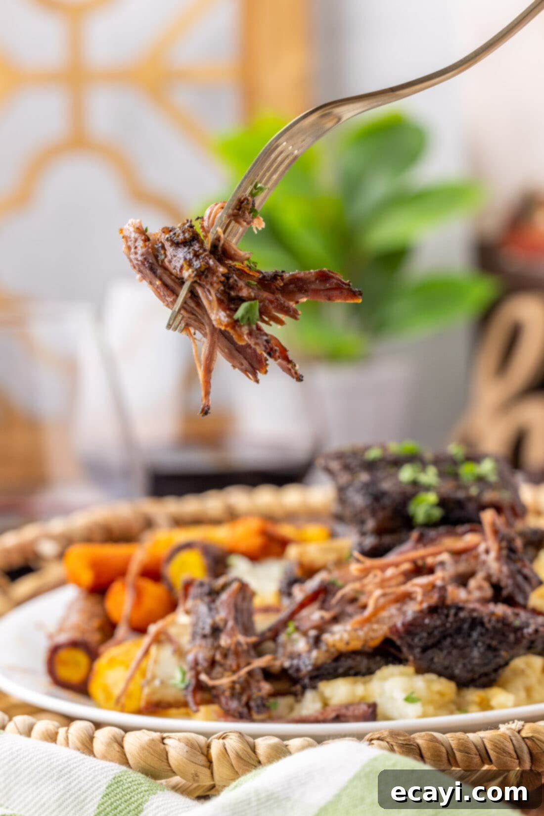 Slow-Cooked Beef Short Ribs 11 Forkful of incredibly tender Beef Short Rib