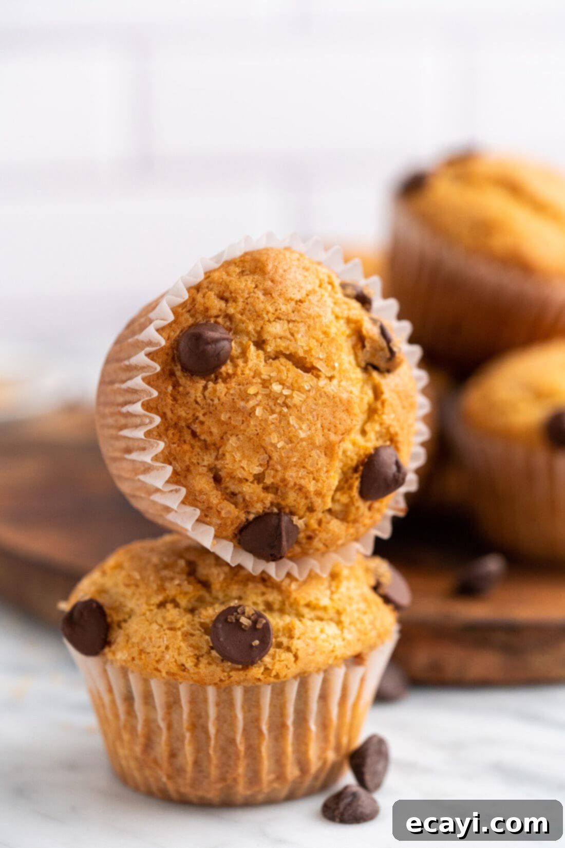 Heavenly Chocolate Chip Bites 17 Stack of Chocolate Chip Muffins