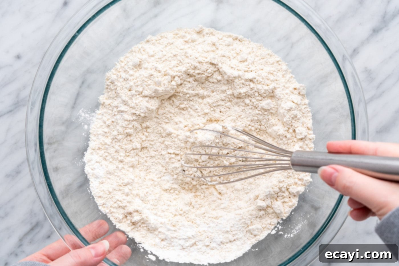 Heavenly Chocolate Chip Bites 8 whisking flour, baking powder, baking soda, and salt in a large bowl
