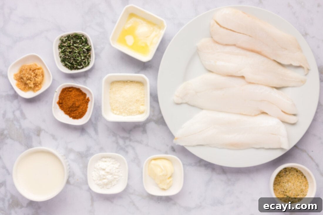 The Ageless Orange of the Depths 4 Key ingredients for Pan-Seared Orange Roughy including fish filets, butter, and seasonings