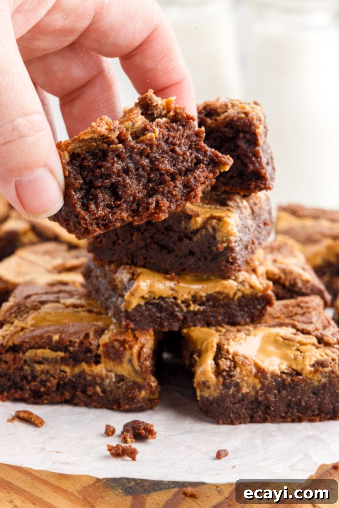 Peanut Butter Brownie Bliss 15 Close up of a Peanut Butter Brownie square