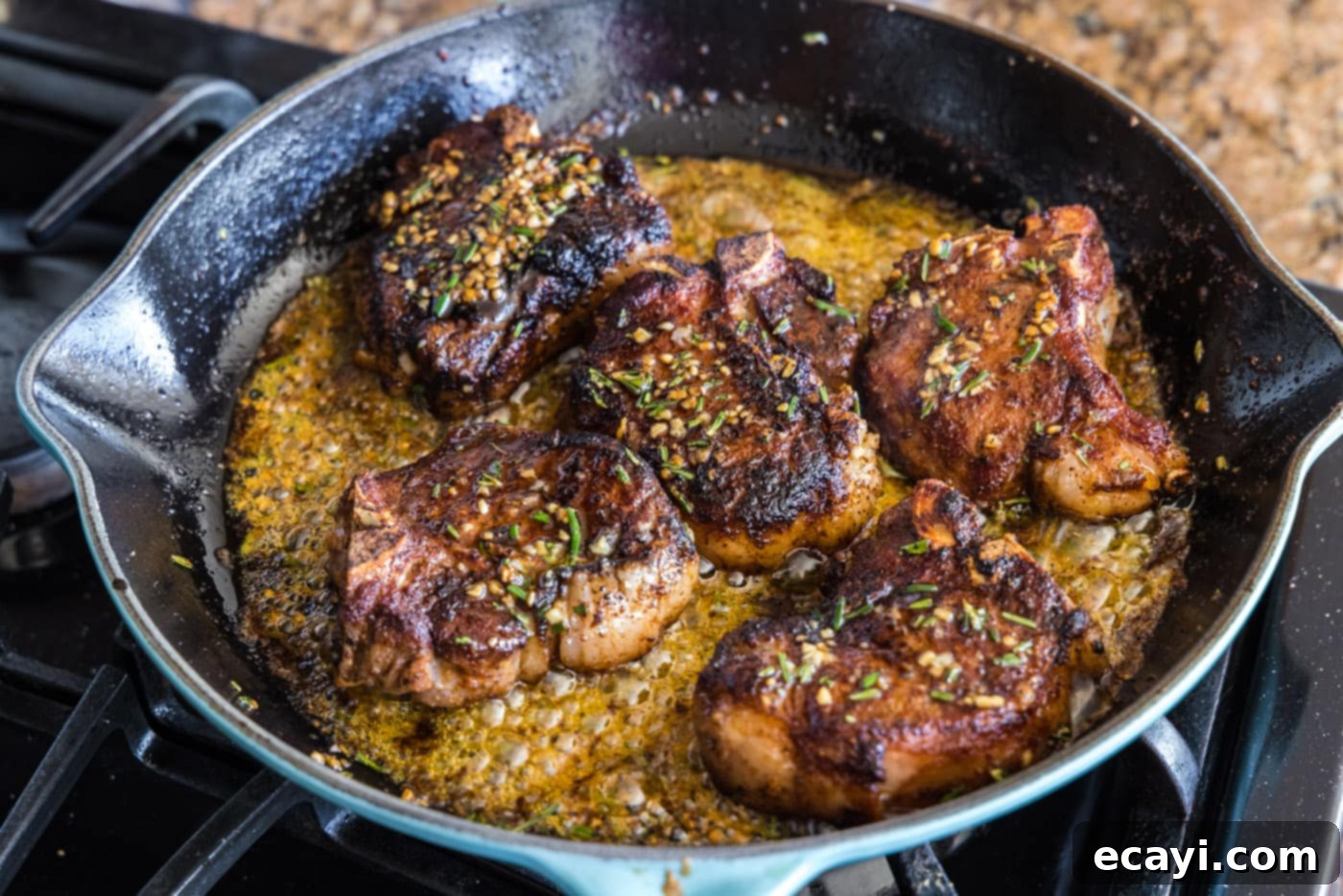 Seared Lamb Loin Chops 11 pan seared lamb loin chops in a skillet