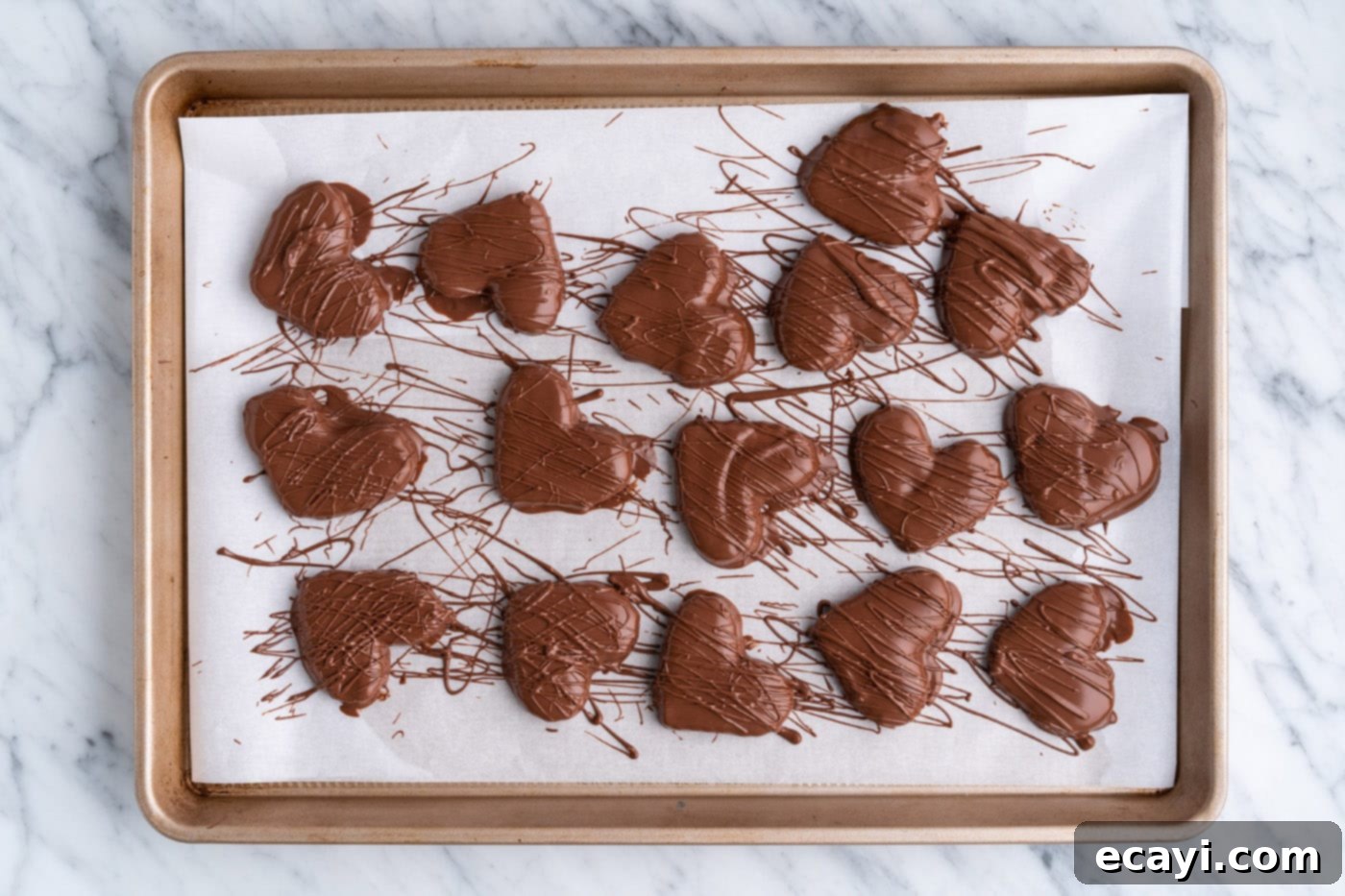 Decadent Chocolate Peanut Butter Hearts 16 chocolate peanut butter hearts drizzled with extra chocolate