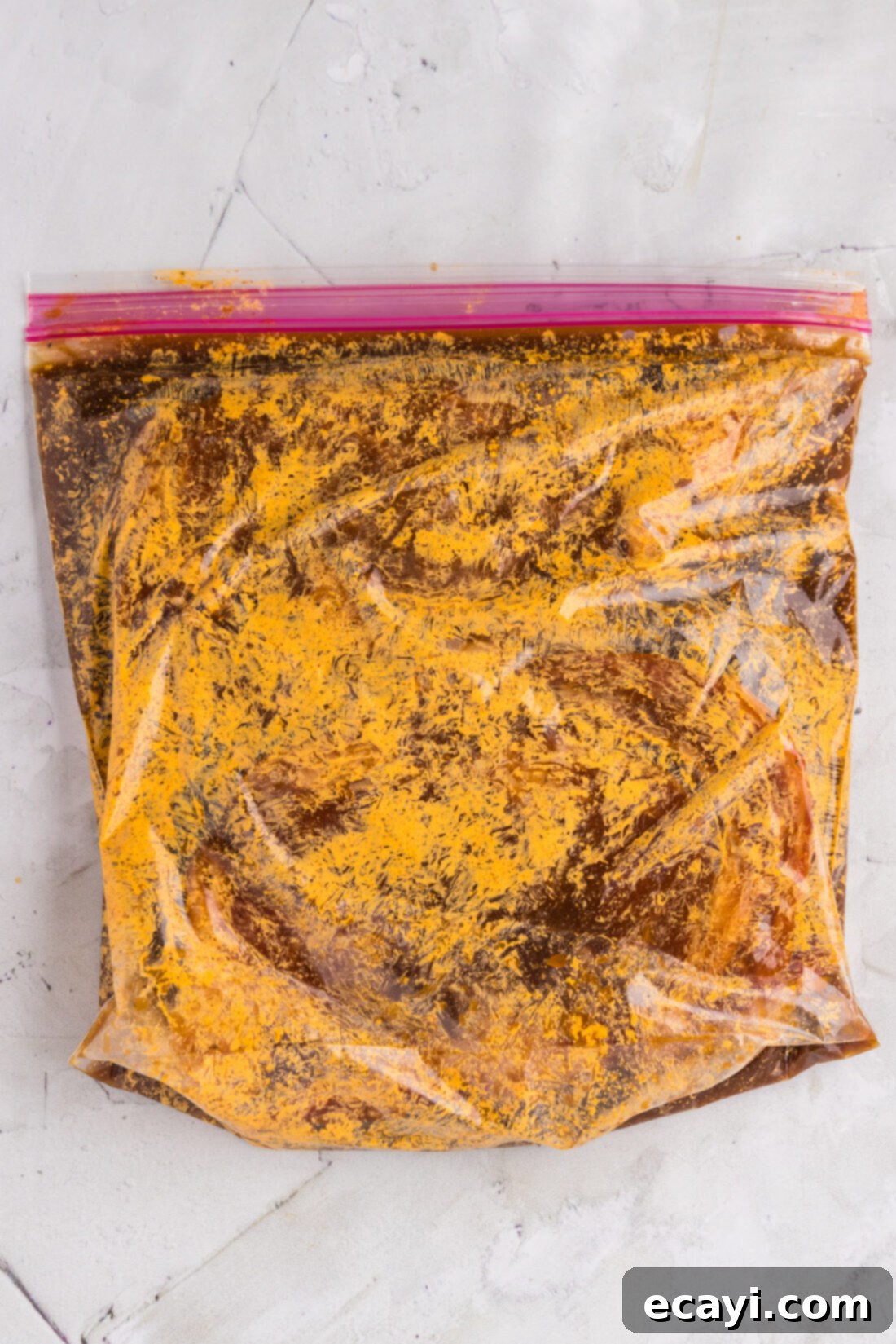 The Perfect Ribeye Marinade 3 Ribeye Steak Marinade in a zipper bag for easy marinating
