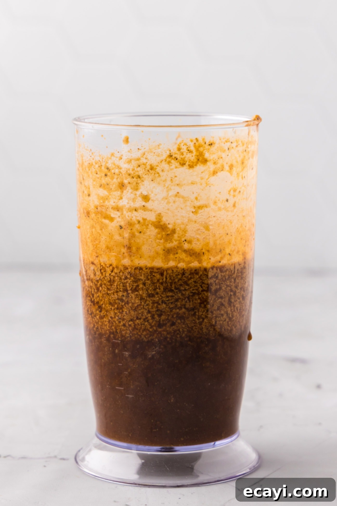 The Perfect Ribeye Marinade 6 blended steak marinade in a glass jar