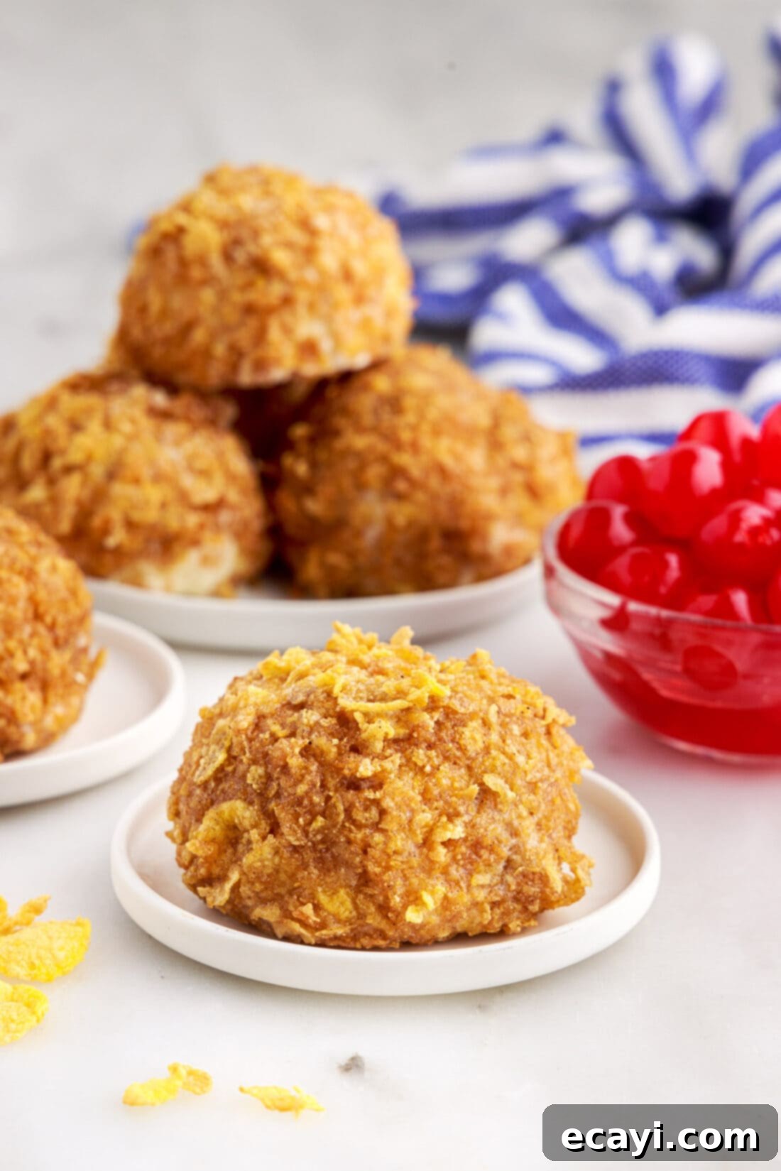 Crispy-Coated Cream Dream 16 Fried Ice Cream on a plate
