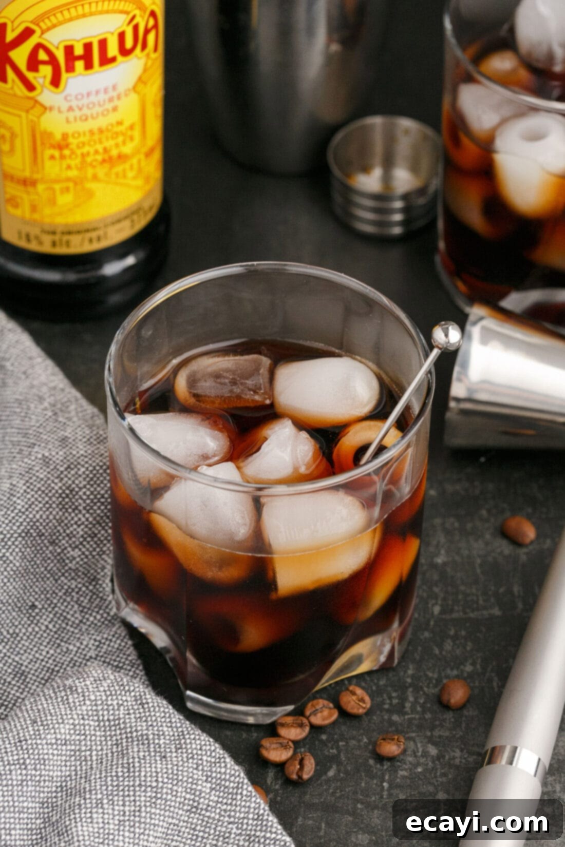 Siberian Night 8 Black Russian in a rocks glass, ready for enjoyment