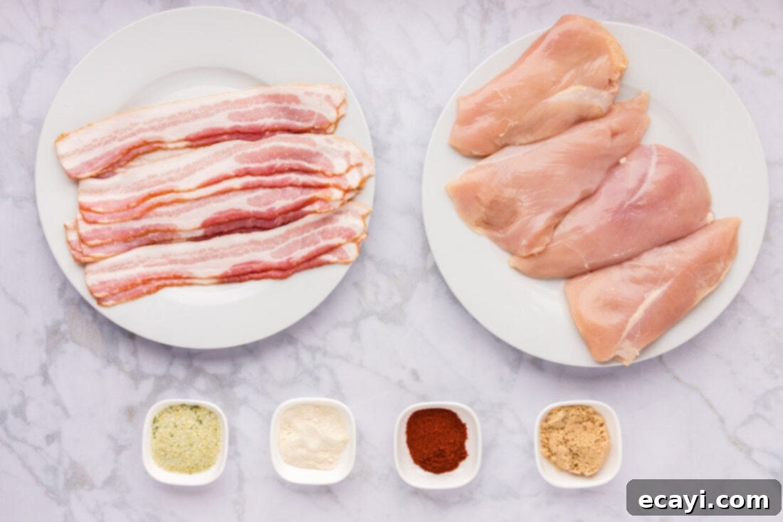 Crispy Bacon-Wrapped Chicken 4 Ingredients for Bacon Wrapped Chicken