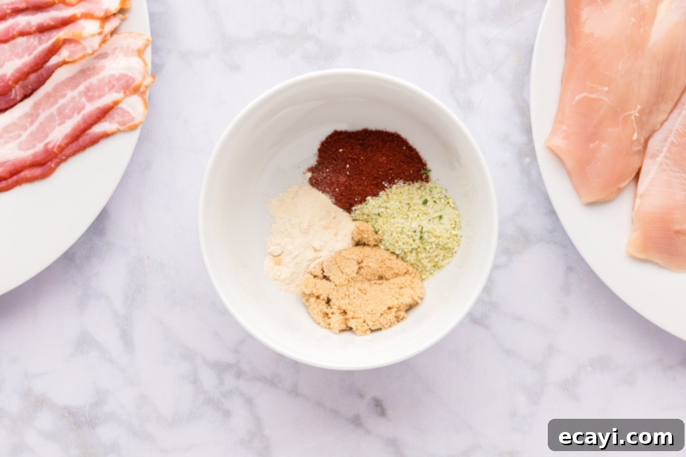 Crispy Bacon-Wrapped Chicken 5 chicken seasoning mix in a bowl
