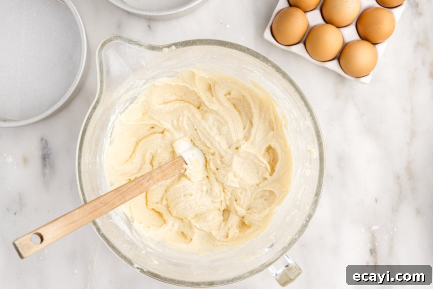 Pineapple Coconut Paradise 10 smooth cake batter after mixing all ingredients